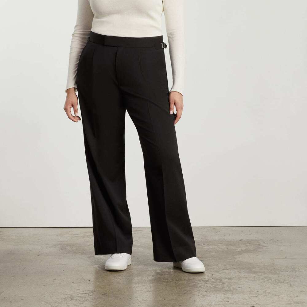Everlane The ’80s Italian Wool Wide Leg Pant - Black - Size 6 - Picture 1 of 10